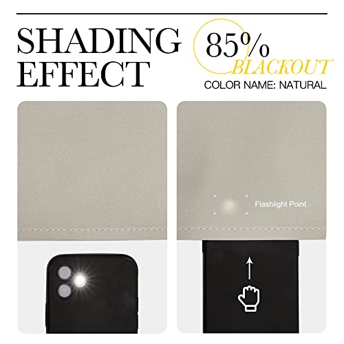 Blackout Curtains for Living Curtains (Natural / 52"W x 84"L (Pack of 2))