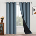 Full Blackout Curtains 84 Inches Long (42"W x 84"L (Pack of 2) / Stone Blue)