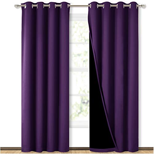 Royal Purple Blackout Curtains for Living Room 52" x 84" 2 Panels (Royal Purple / 52"W x 84"L (Pack of 2))