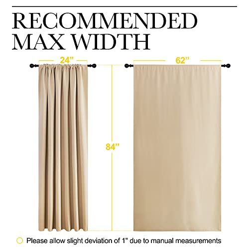 Room Darkening Curtains for Bedroom (Biscotti Beige / 62"W x 84"L (Pack of 2))