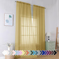 Gold Sheer Curtains 96 Inches Long 2 Panels (Gold / 42"W x 96"L (Pack of 2))