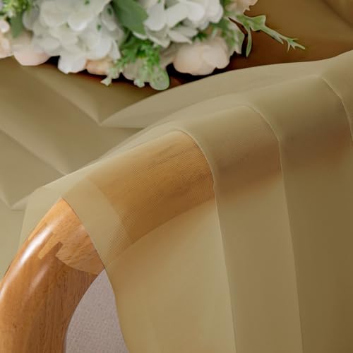 Gold Sheer Curtains 120 Inches Long (Gold / 59"W x 120"L (Pack of 2))