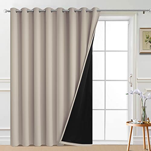 Natural 100% Blackout Patio Door Curtain Panels W100 x L84 (100"W x 84"L (Pack of 1) / Natural)