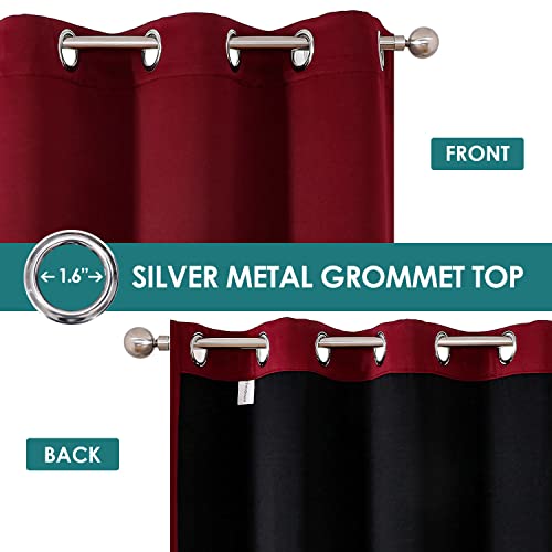 100% Blackout Curtains for Bedroom 84 Inches Long 2 Panels Set (42"W x 84"L (Pack of 2) / Burgundy)