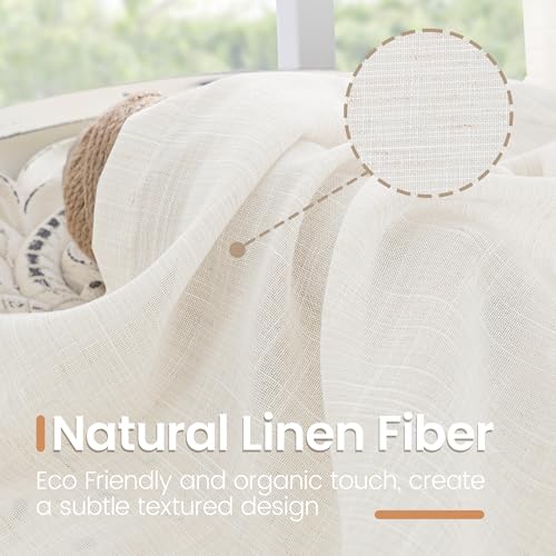 Extra Long 52X108 Inch Length Curtains for Living Room Linen Drapes (Linen / 52"W x 108"L (Pack of 2))