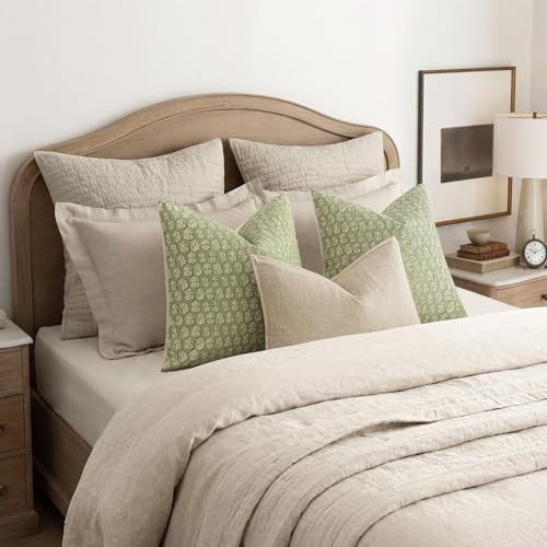 Decorative Floral Print Throw Pillow Covers 18×18 Lime Green (18" x 18" (Pack of 2) / Lime Green)