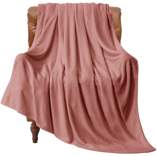 Fleece Blanket Soft Plush Throw for Couch Dusty Pink 50"x60" (Dusty Pink / Throw(50"x60"))
