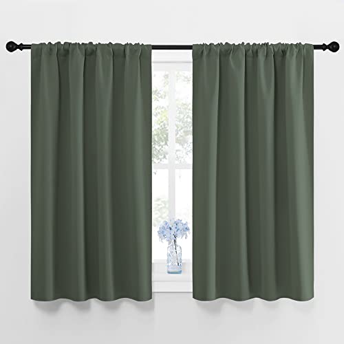 Dark Mallard Blackout Curtains for Kid's Room 42" x 48" 2 Panels (Dark Mallard / 42"W x 48"L (Pack of 2))