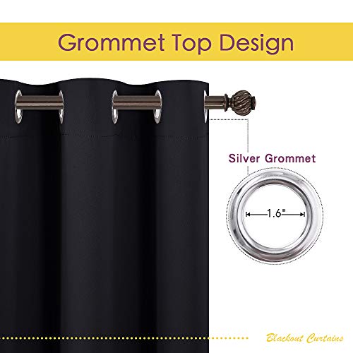 Blackout Draperies Window Curtain Panels (Black / 60"W x 84"L (Pack of 2))