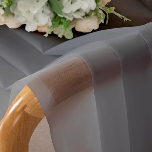 Charcoal Grey Sheer Curtain Panels 72 Inch Length (Charcoal Grey / 40"W x 72"L (Pack of 2))