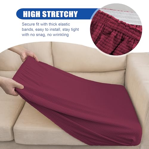 Water Resistant Sofa Seat Cushion Covers Removable Sofa Seat Covers for Dogs (Medium / Wine)