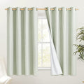 Sage Green 100% Blackout Short Curtains 68 inches Lenghth Burg for Kitchen (52"W x 68"L (Pack of 2) / Sage Green)