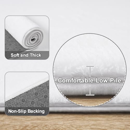 Modern Soft Hallway Runner Rug (2' x 8' (Runner) / White)