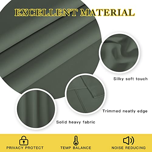 Blackout 78 inch Curtains for Doorway 2 Panels (Dark Mallard / 52"W x 78"L (Pack of 2))