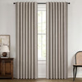 100% Blackout Linen Curtains for Bedroom 42 x 72 Inch Greige 2 Panel (Greige / 42"W x 72"L (Pack of 2))