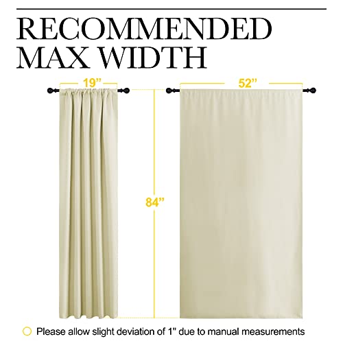 Room Darkening Curtains for Bedroom (Beige / 52"W x 84"L (Pack of 2))