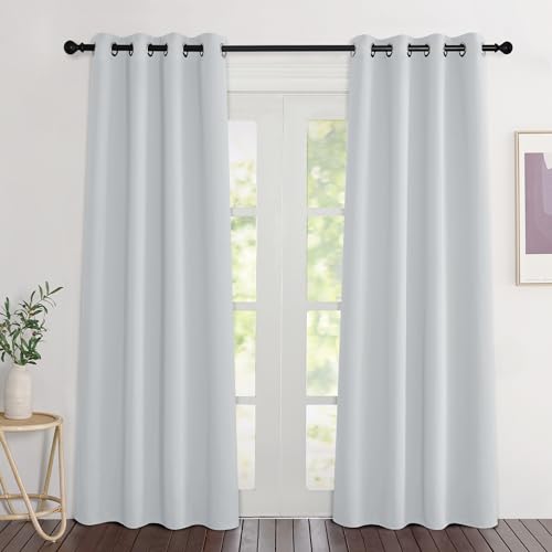 Greyish White Curtains 84 inch Length 2 Panels (Greyish White / 46"W x 84"L (Pack of 2))
