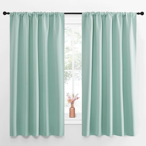 Blackout Curtains for Living Curtains (Aqua / 52"W x 63"L (Pack of 2))