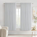 Greyish White Back Tab Blackout Curtains 52x63 Inches Long 2 Panels (Greyish White / 52"W x 63"L (Pack of 2))