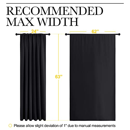Halloween Black Blackout Curtain Blinds (Black / 62"W x 63"L (Pack of 2))