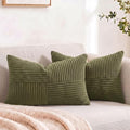 2 Packs Olive Green Lumbar Decorative Throw Pillow Covers 16x32 Inch for Living Room Couch Bed (Olive Green / 32" x 16" (Pack of 2))