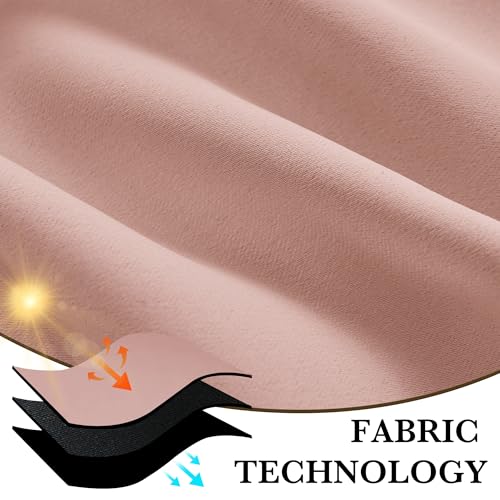 100% Blackout Bathroom Curtains Over Sink 24 inches Long (100% Blackout - Peach Pink / 42"W x 24"L (Pack of 2))