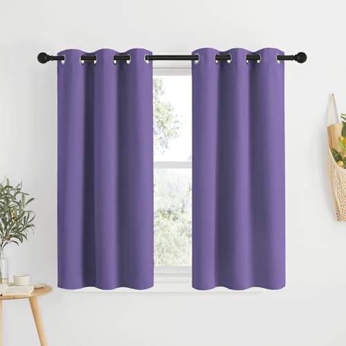 Bedroom Blackout Curtains and Drapes (Lilac Purple / 34"W x 50"L (Pack of 2))