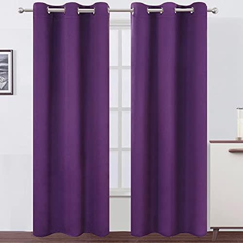 Blackout Curtains 42 x 84 Inch (Purple / 42"W x 84"L (Pack of 2))