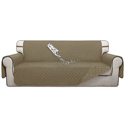 Double Protection 100% Waterproof Sofa Covers for Living Room (Beige/Beige / Sofa Large)