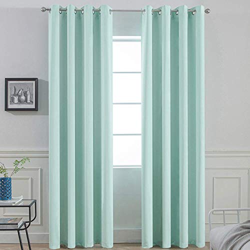 Room Darkening Curtains 52x90 inch Length Aqua (Aqua / 52"W x 90"L (Pack of 2))
