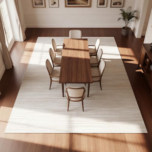 8x10 Washable Area Rugs for Living Room (8' x 10' (Rectangular) / White-light Brown-grey)