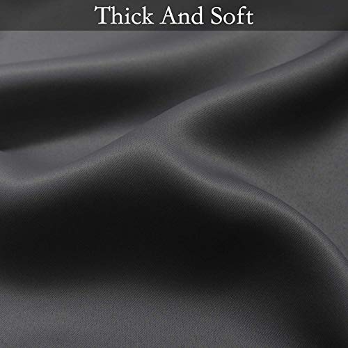 Ombre Black to Grey White Curtains for Living Room 42Wx63L (42"W x 63"L (Pack of 2) / Black)