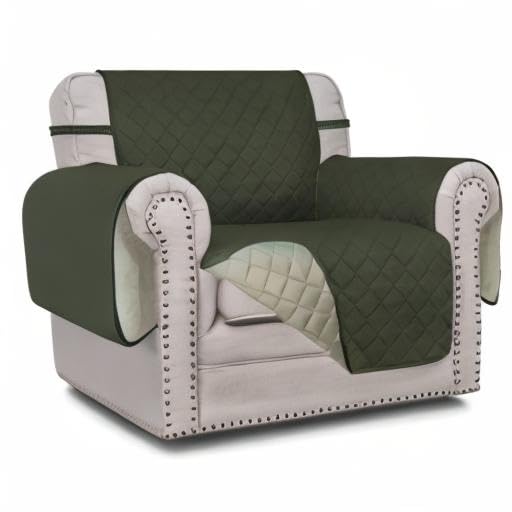 Reversible Couch Cover (Army Green/Beige / Small Chair)