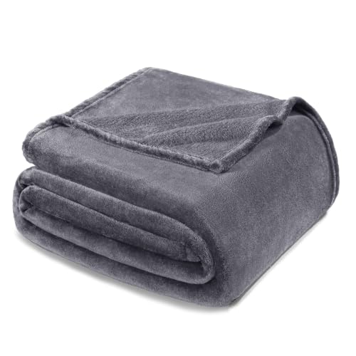 Soft Fleece Blanket King Size for Bed (Dark Grey / King (104" x 90"))