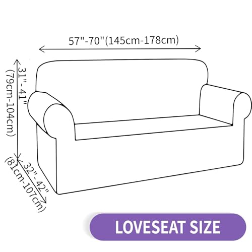 Super Stretch Loveseat Covers (- Light Coffee / Medium (57"-70"))