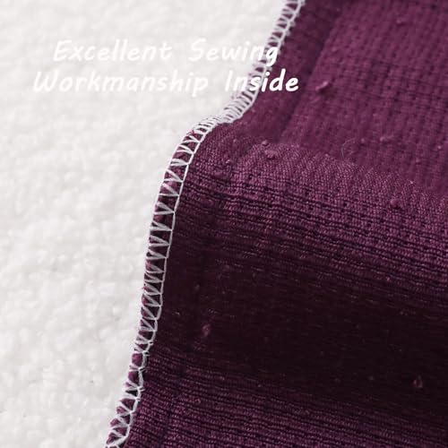Pack of 2 Boucle Textured Throw Pillow Covers 24x24 Inch (Purple / 24" x 24" (Pack of 2))