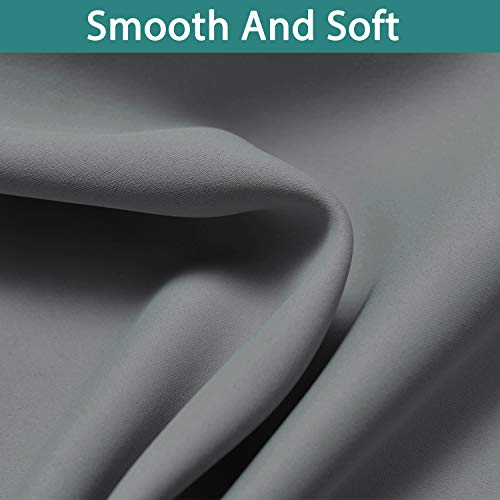 Grey Blackout Curtains 45 Inches Long for Bedroom 52" Wide 2 Pcs (52"W x 45"L (Pack of 2) / Grey)