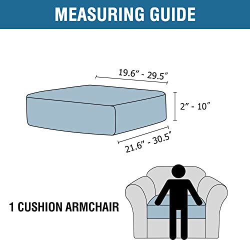 Velvet Stretch Couch Cushion Cover Plush Cushion Slipcover for Chair Cushion Furniture Protector Seat Cushion Sofa Cover (Taupe / 1 Cushion Armchair)