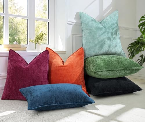 Chenille Rhododendron Throw Pillow Covers 18x18 Set of 2 (Rhododendron / 18" x 18" (Pack of 2))