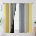 Yellow and Grey Ombre Blackout Curtains for Living Room 42Wx63L Inch Length (Yellow and Grey / 42"W x 63"L (Pack of 2))