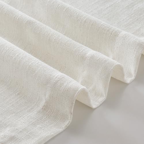Natural Pinch Pleated Linen Semi Sheer Curtains 54 Inch Length 2 Panels (Natural / 40"W x 54"L (Pack of 2))