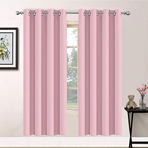 Room Darkening Curtains 52x72 inch Long Pink (Pink / 52"W x 72"L (Pack of 2))