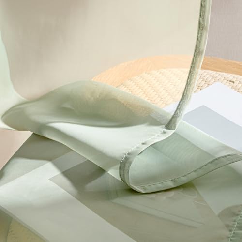 Sage Green Sheer Curtains 84 Inches Long 4 Panels 42 x 84 Inches (42"W x 84"L (Pack of 4) / Sage Green)