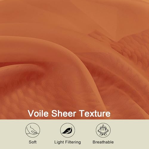 Cafe Curtains 36 Inch Length Tier 2 Pieces (Orange / 42"W x 36"L (Pack of 2))