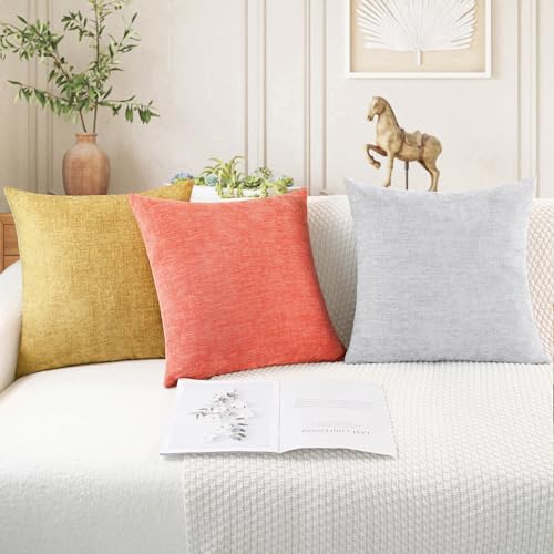 Decorative Couch Throw Pillow Covers 16 X 16 Inches Living Coral (16" x 16" (Pack of 2) / Living Coral)