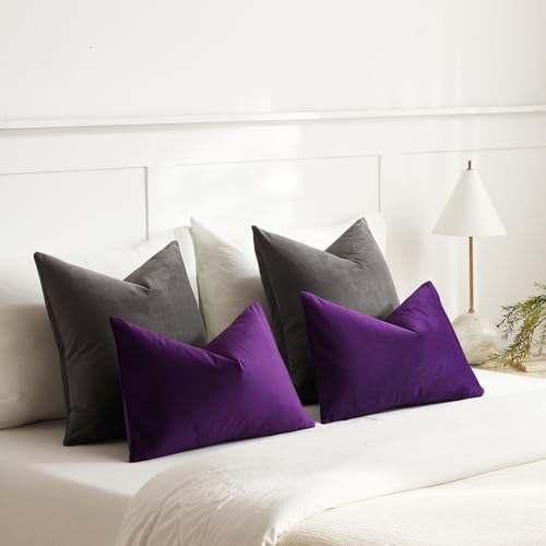 Throw Pillow Covers 22x22 Dark (Dark Grey / 22" x 22" (Pack of 2))