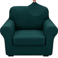 2 Piece Stretch Armchair Sofa Cover (31"-46"(1 Cushion) / Blackish Green)