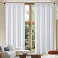 Ava Pure White Curtains for Patio 108 Inches Long 2 Panels Set (Pure White / 50"W x 108"L (Pack of 2))