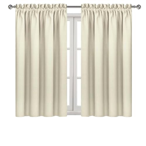 Blackout Curtains for Bedroom 38 x 54 Inch Long Light Beige 2 Panels (Light Beige / 38"W x 54"L (Pack of 2))