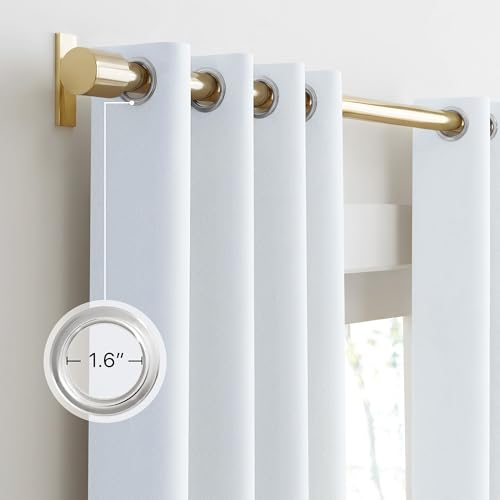 Farmhouse 100% Blackout Linen Curtains for Bedroom (52"W x 90"L (Pack of 2) / Off White)